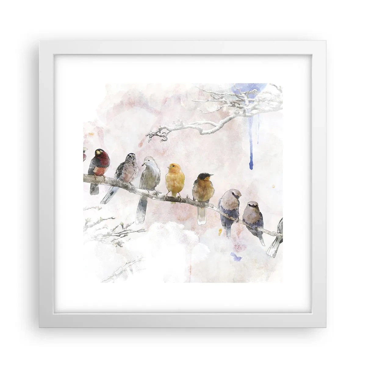 Plakát v bílém rámu - Okřídlené setkání - 30x30 cm