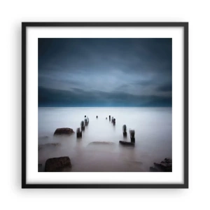 Plakát v černém rámu - Zamyšlené jezero - 50x50 cm