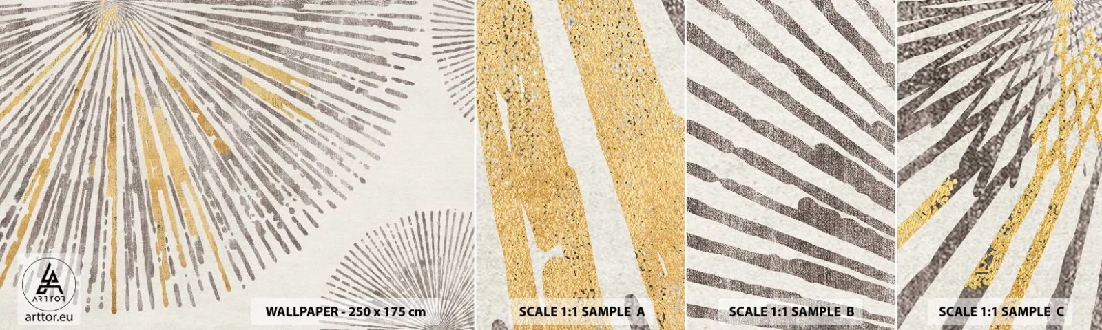 Vzor Fototapety Samolepicí Deluxe Sticker - Krása paprsku - Minimalismus, Jasný, Čáry - 100x30 cm