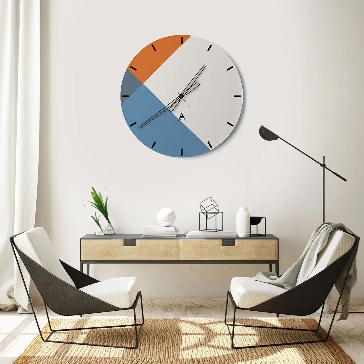 Nástěnné hodiny - Pod úhlem… - 40x40 cm