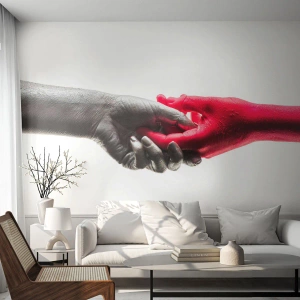 Fototapeta Premium Sand - Spolu i když jsme odlišní - Lidské ruce, Ruka, Abstrakce - 200x140 cm