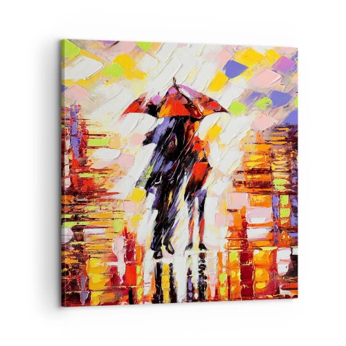 Obraz na plátně - Společně přes noc a déšť - 60x60 cm