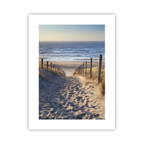 Plakát - Šumění moře, zpěv ptáků, divoká pláž uprostřed trávy… - 30x40 cm