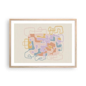 Plakát v rámu světlý dub - Labyrint – veselé dobrodružství - 70x50 cm