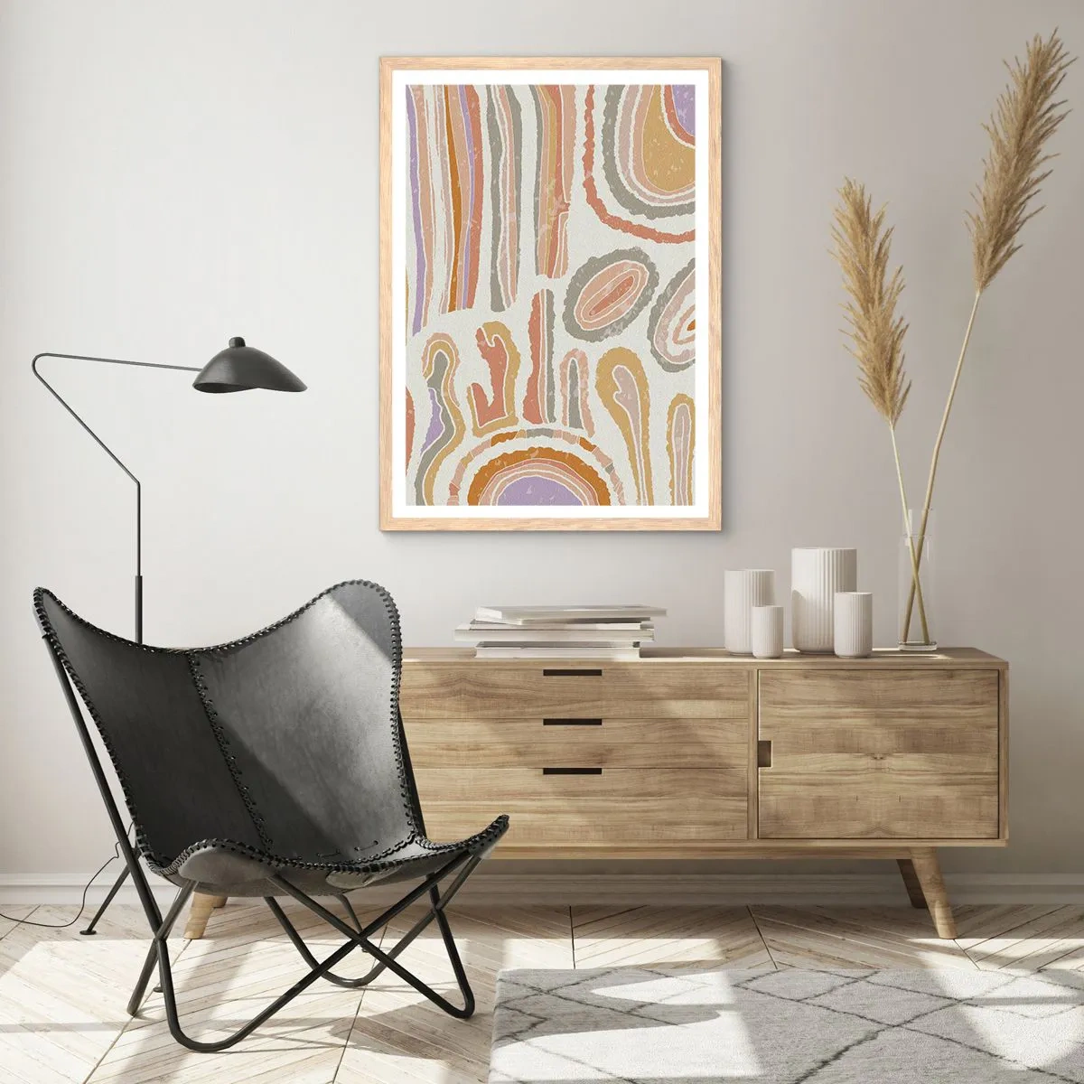 Plakát v rámu světlý dub - Barevné průřezy - 40x50 cm