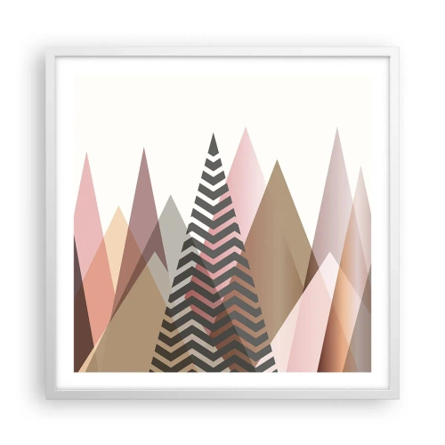 Plakát v bílém rámu - Pyramidální pohled - 60x60 cm