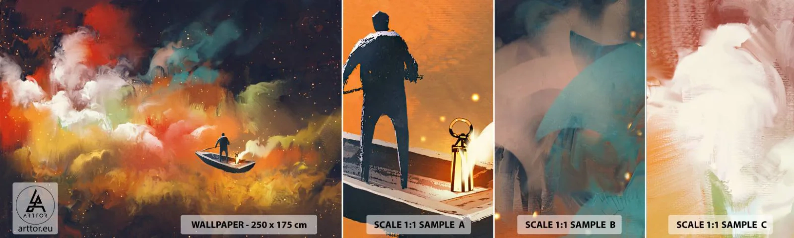 Fototapeta Vzorek Standard Eco - Lodí galaxií - Abstrakce, Fantazie, Výlet - 100x30 cm