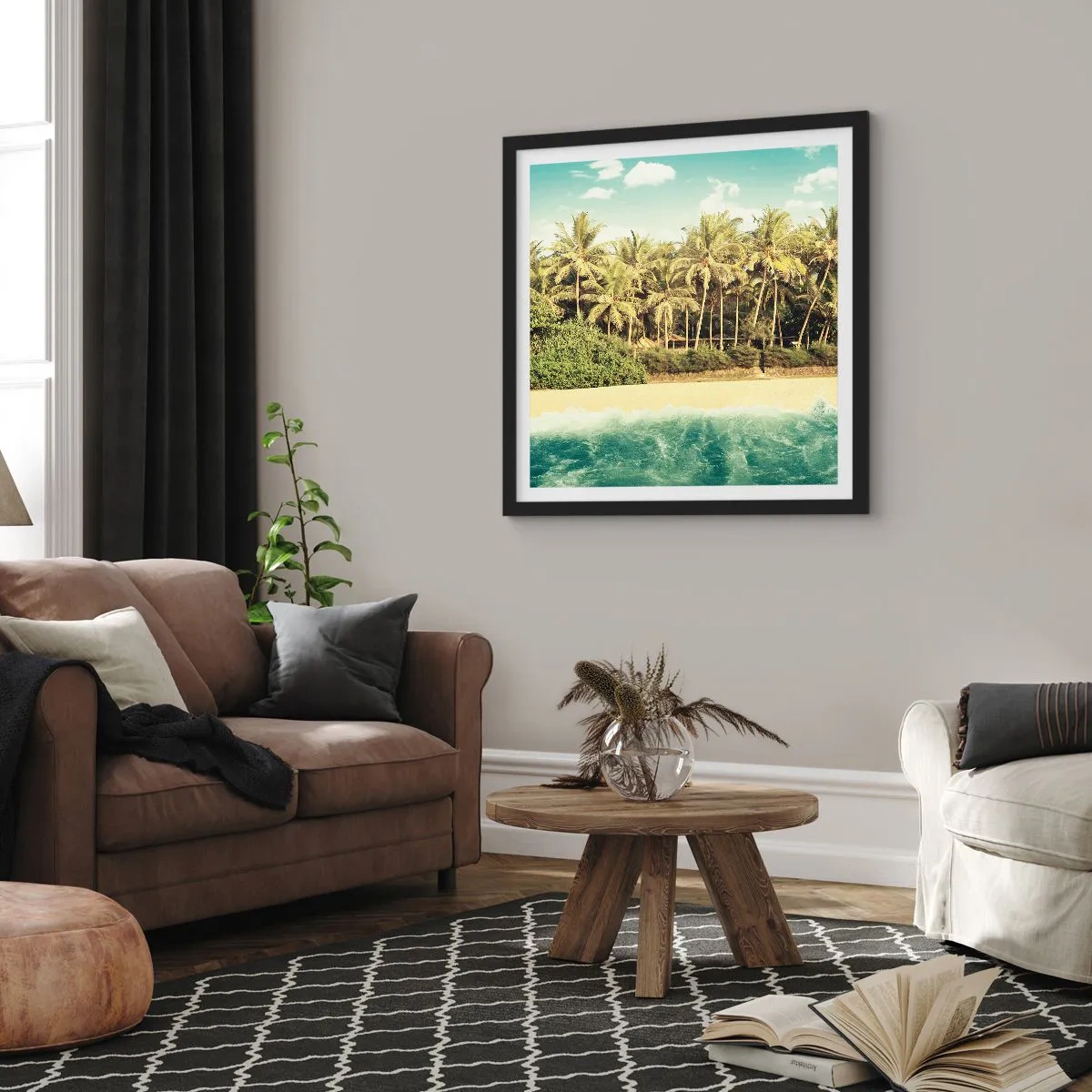 Plakát v černém rámu - Co třeba tady? - 60x60 cm