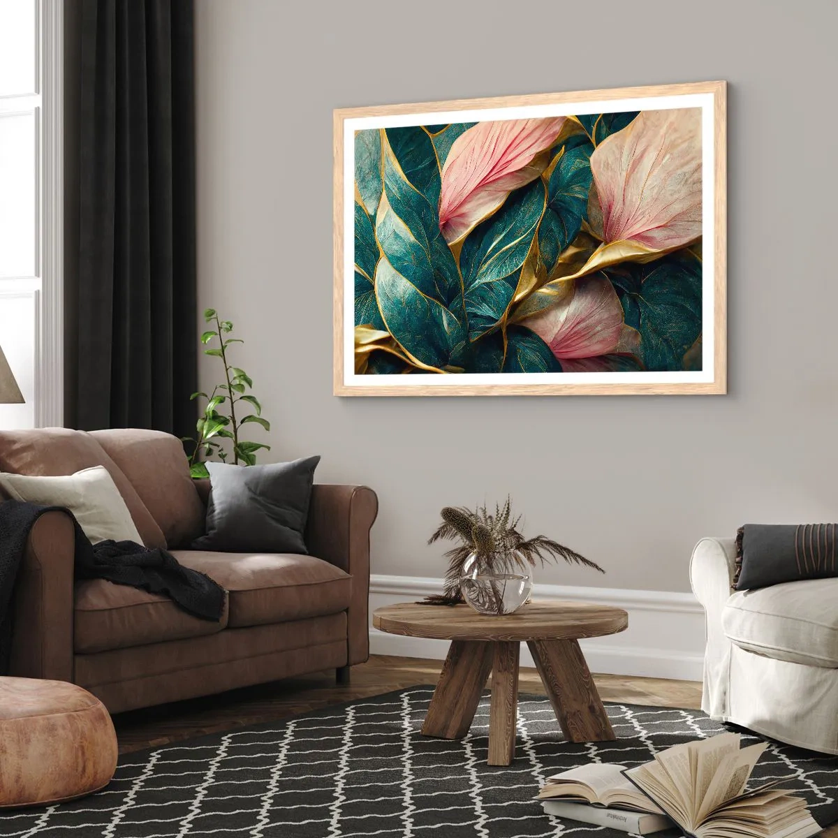 Plakát v rámu světlý dub - Přirozená elegance a styl - 100x70 cm