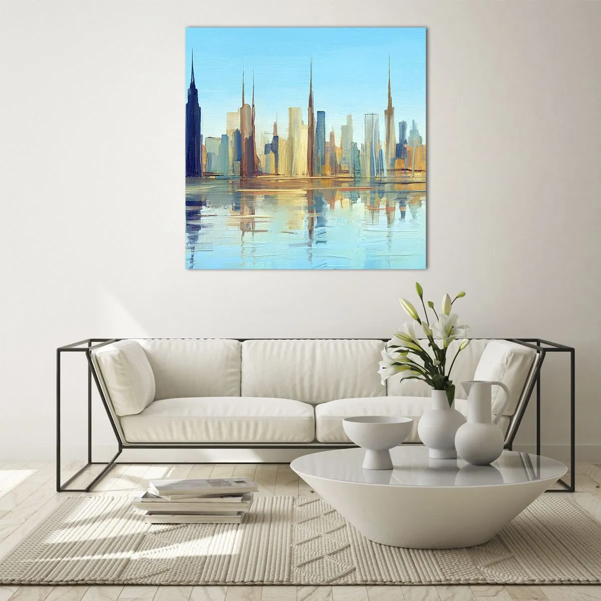 Obraz na skle - Prosluněná metropole - 30x30 cm