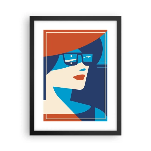 Plakát v černém rámu - Prázdninová cesta - 30x40 cm