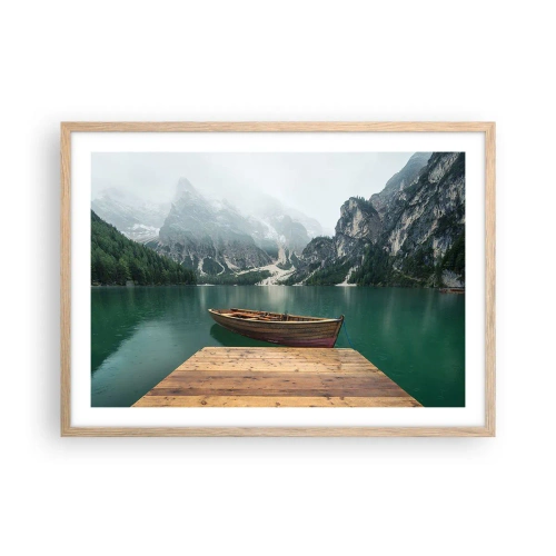 Plakát v rámu světlý dub - „Hrdé skály vepředu“ - 70x50 cm