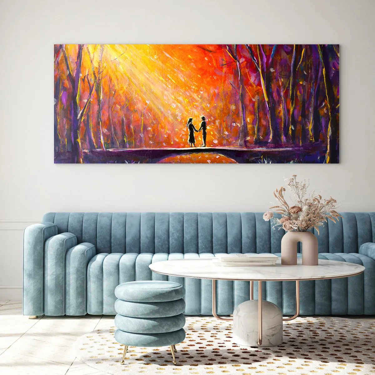Obraz na skle - Nebe je taky miluje - 100x40 cm