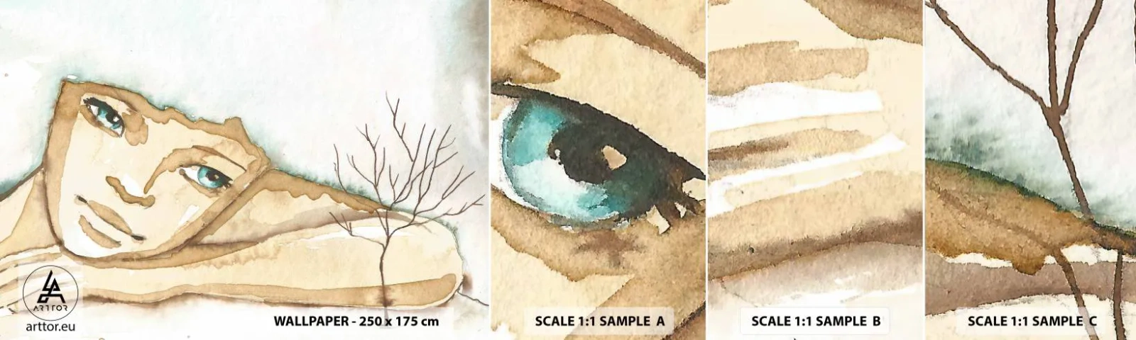 Vzor Fototapety Samolepicí Deluxe Sticker - Strom poezie vyrůstá z ticha - Pohádka, Abstrakce, Pro děti - 100x30 cm