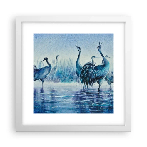 Plakát v bílém rámu - Ranní setkání - 30x30 cm
