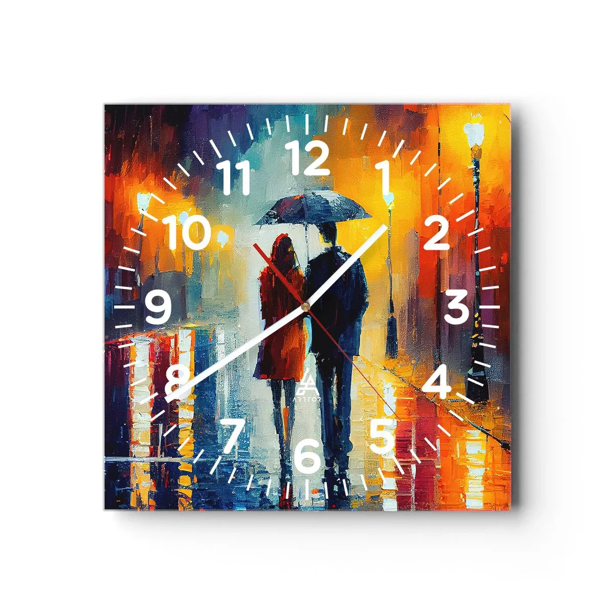 Nástěnné hodiny - Spolu – barevná noc - 40x40 cm