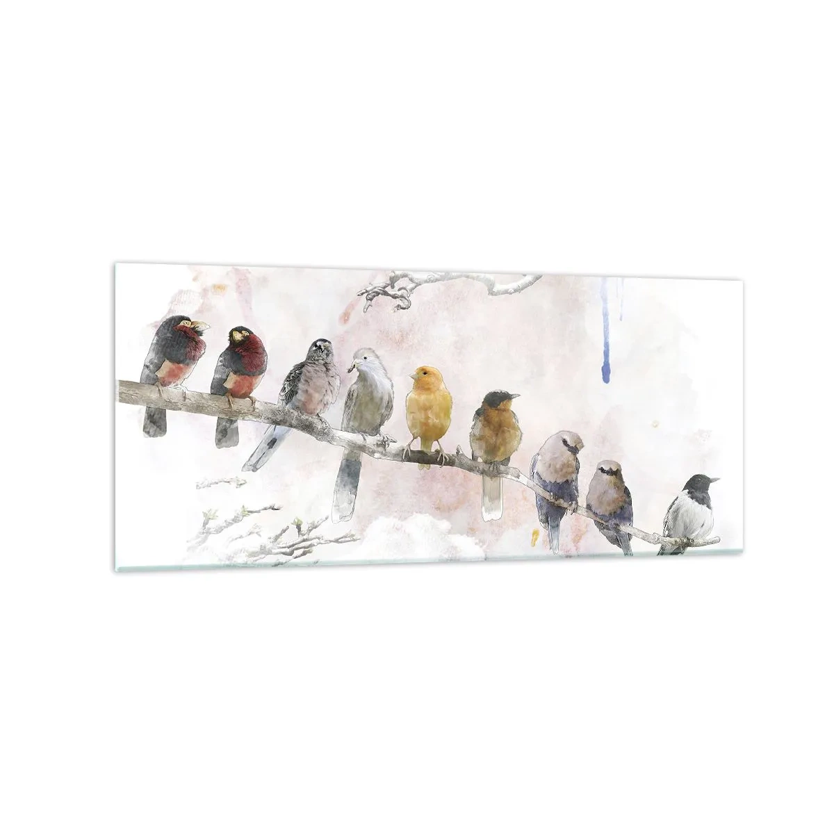 Obraz na skle - Okřídlené setkání - 120x50 cm