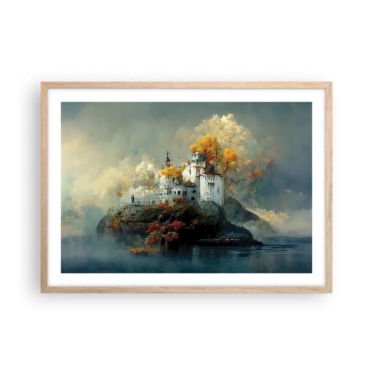 Plakát v rámu světlý dub - Začátek romantického příběhu - 70x50 cm