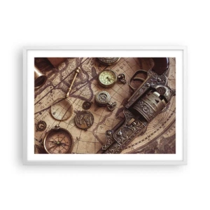 Plakát v bílém rámu - Dobrodružství volá - 70x50 cm