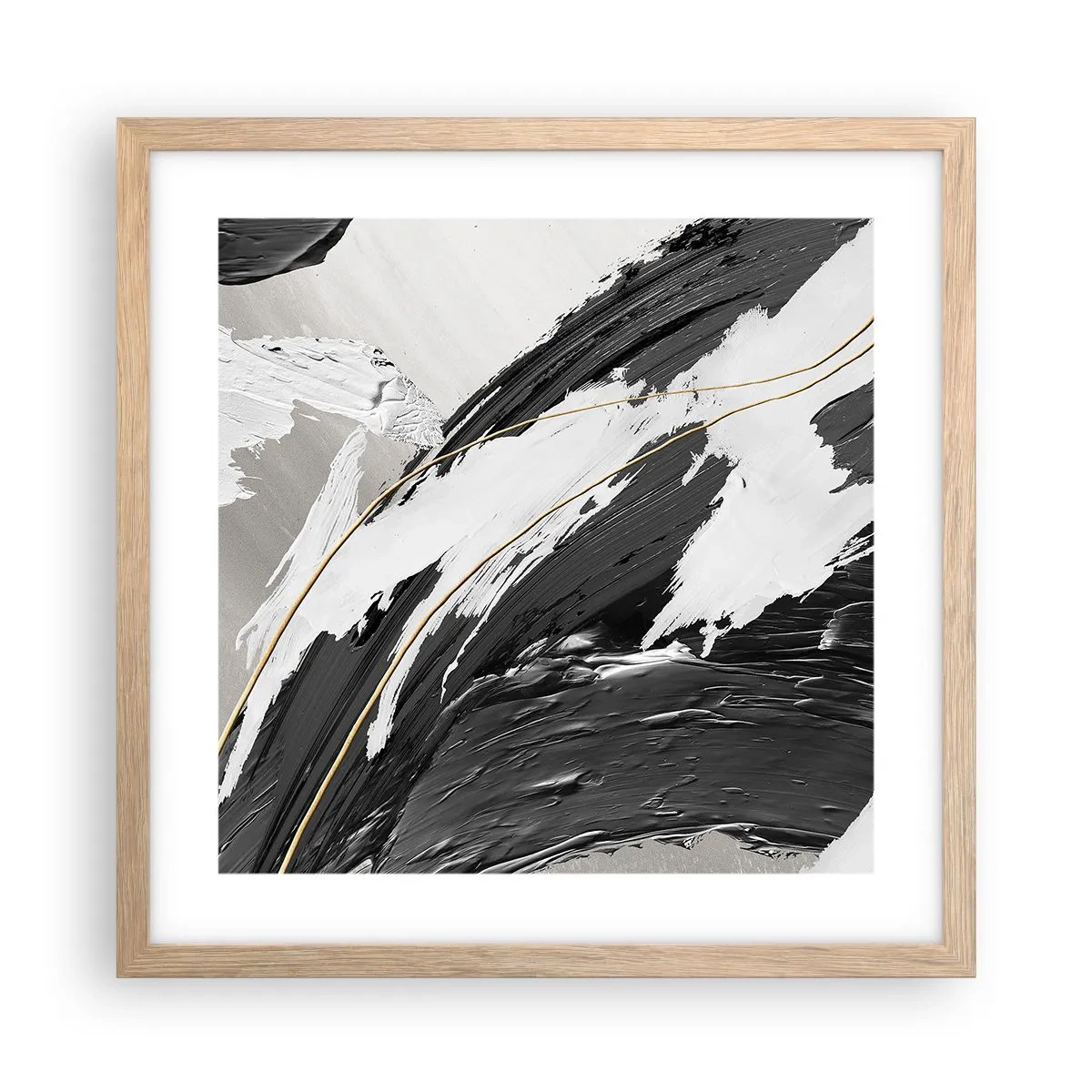 Plakát v rámu světlý dub - Velkorysá abstrakce - 40x40 cm