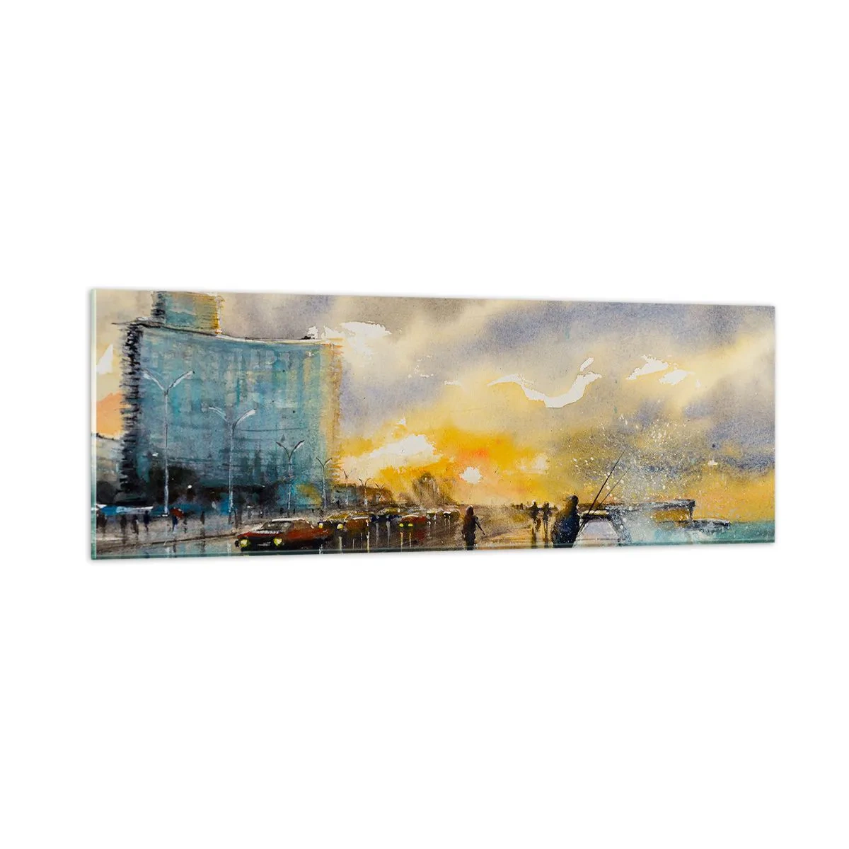 Obraz na skle - Život na pobřeží - 90x30 cm