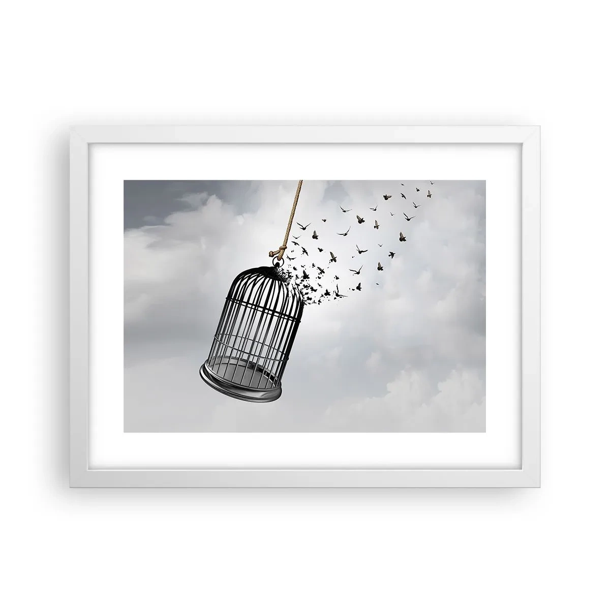 Plakát v bílém rámu - Víra… naděje… svoboda! - 40x30 cm