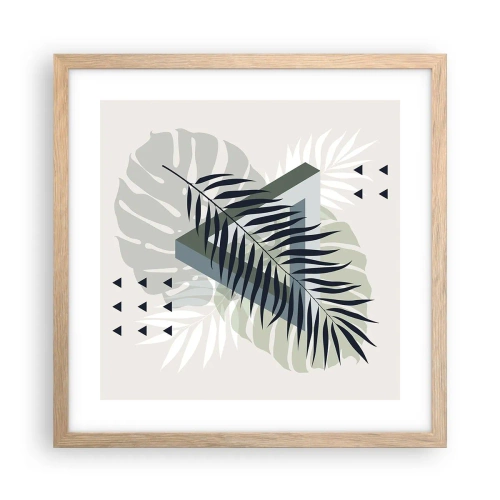 Plakát v rámu světlý dub - Příroda a geometrie – dva řády? - 40x40 cm