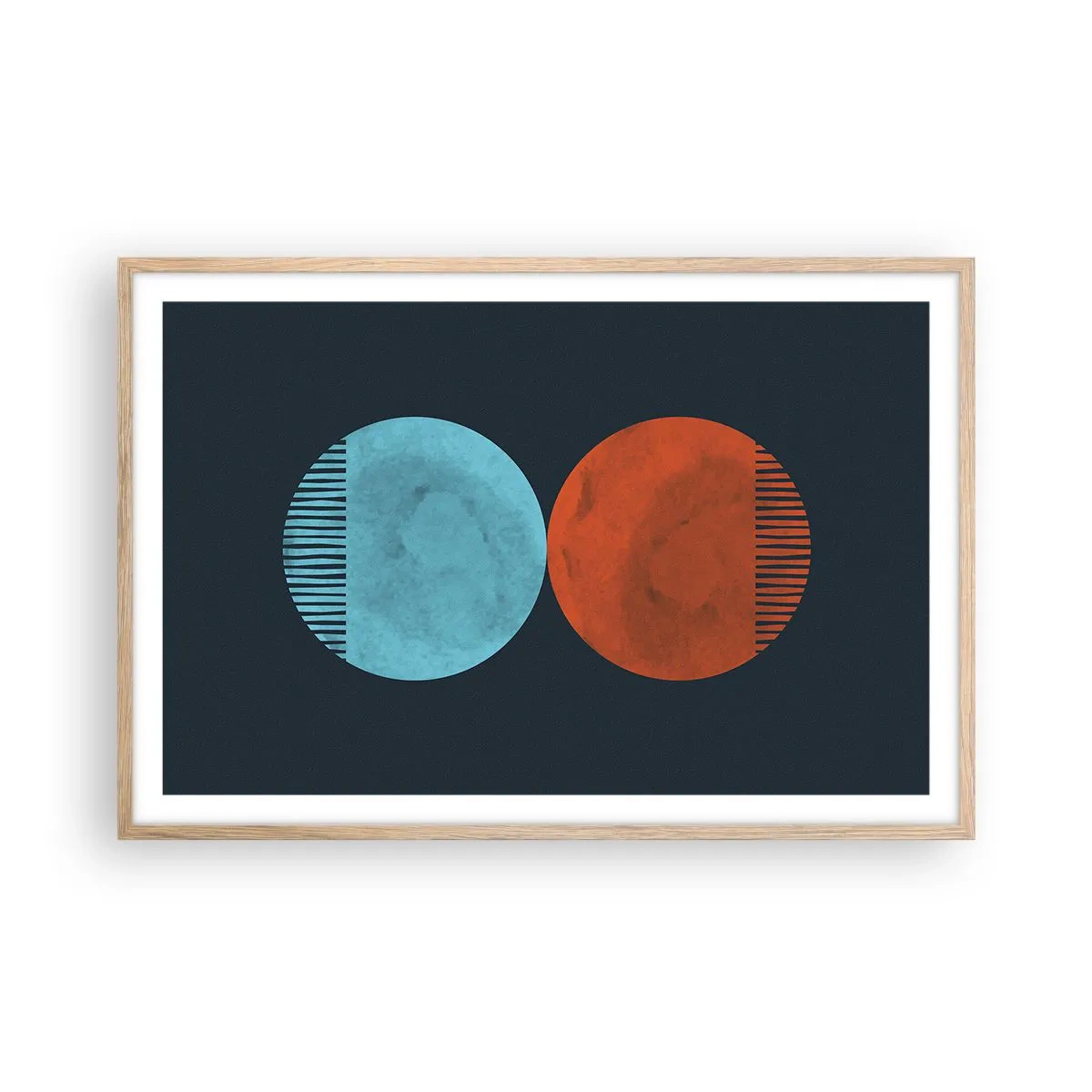 Plakát v rámu světlý dub - Pouze geometrie? - 91x61 cm