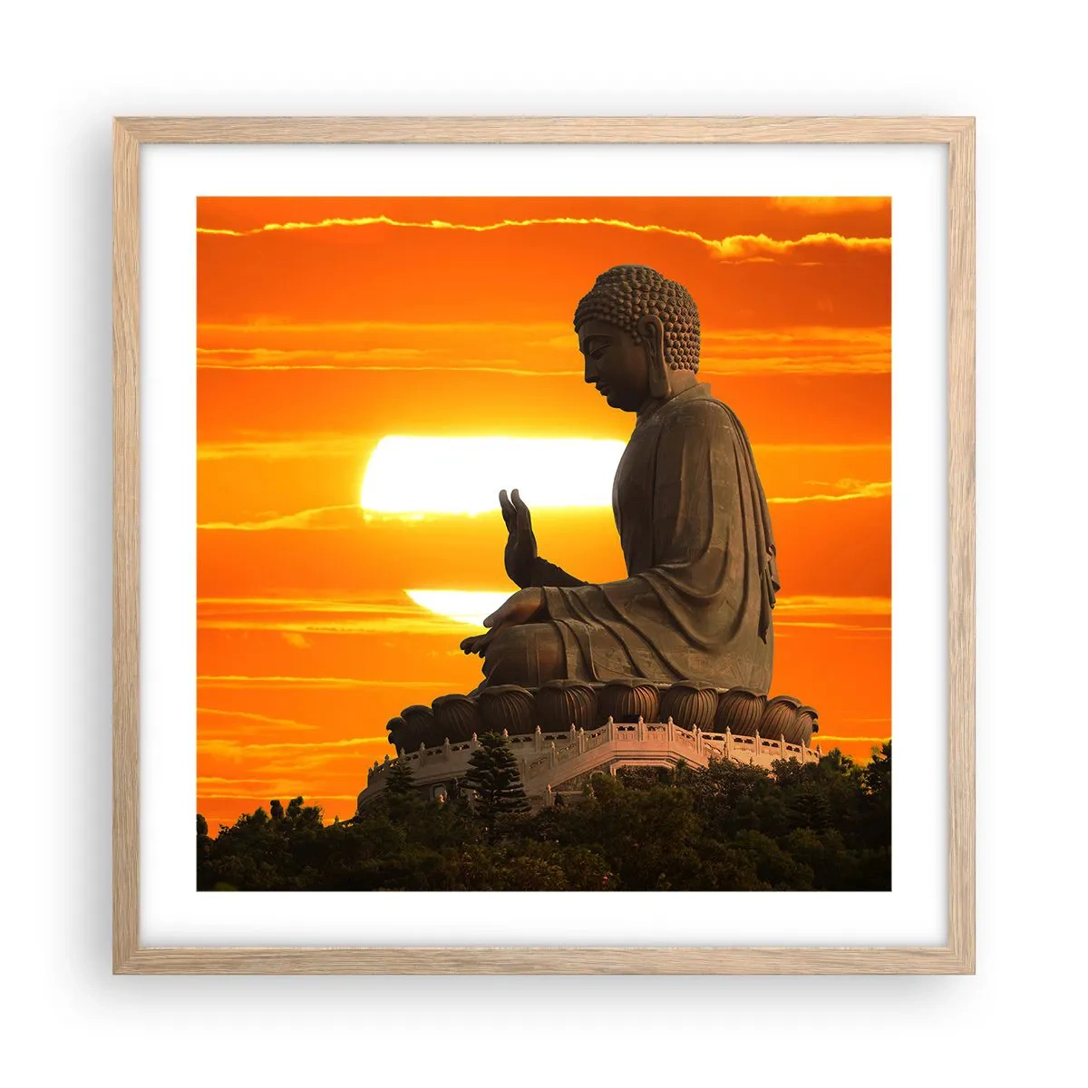 Plakát v rámu světlý dub - Bez strachu ze světa - 50x50 cm