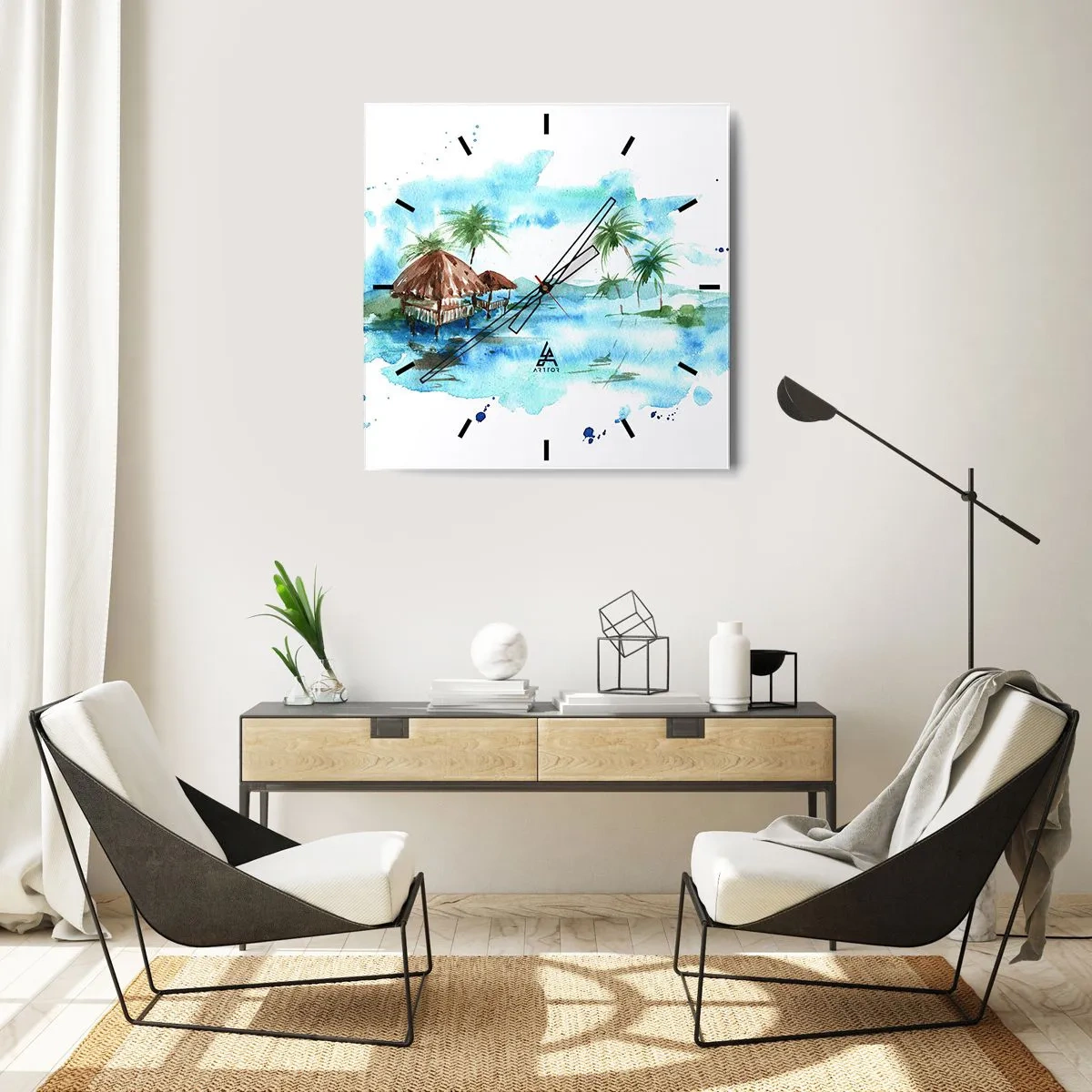 Nástěnné hodiny - Někde v Pacifiku - 30x30 cm