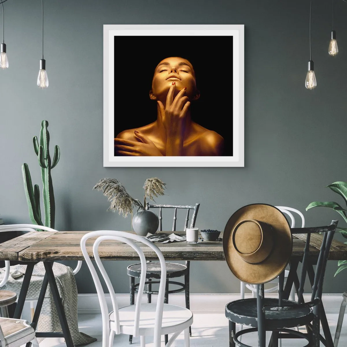 Plakát v bílém rámu - Jako zlaté hedvábí - 30x30 cm