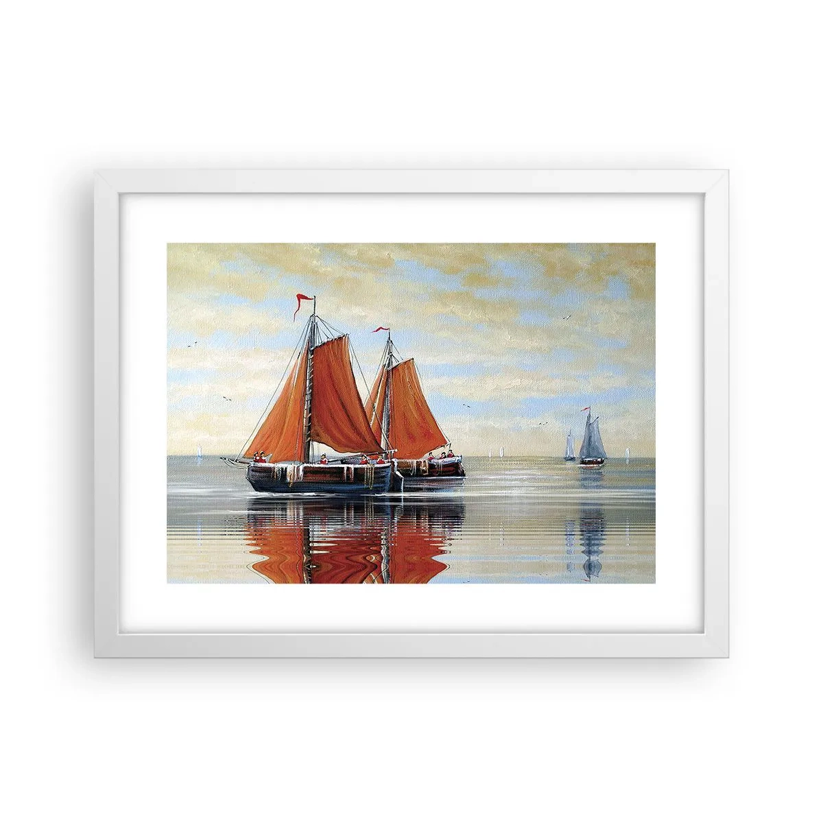 Plakát v bílém rámu - Pluj, námořníku… - 40x30 cm