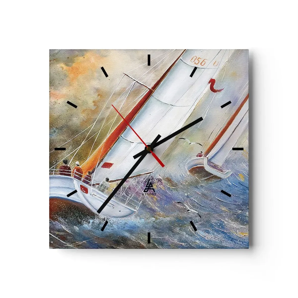 Nástěnné hodiny - Běžící přes vlny - 30x30 cm