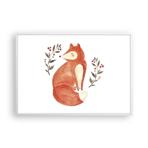 Plakát v bílém rámu - Malý zrzek - 100x70 cm