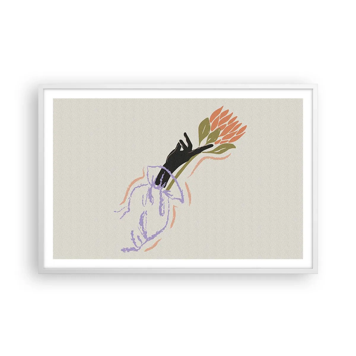 Plakát v bílém rámu - Sesterský dotek - 91x61 cm