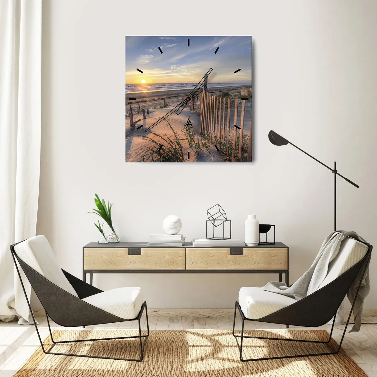 Nástěnné hodiny - Odlesk a stín větru - 40x40 cm