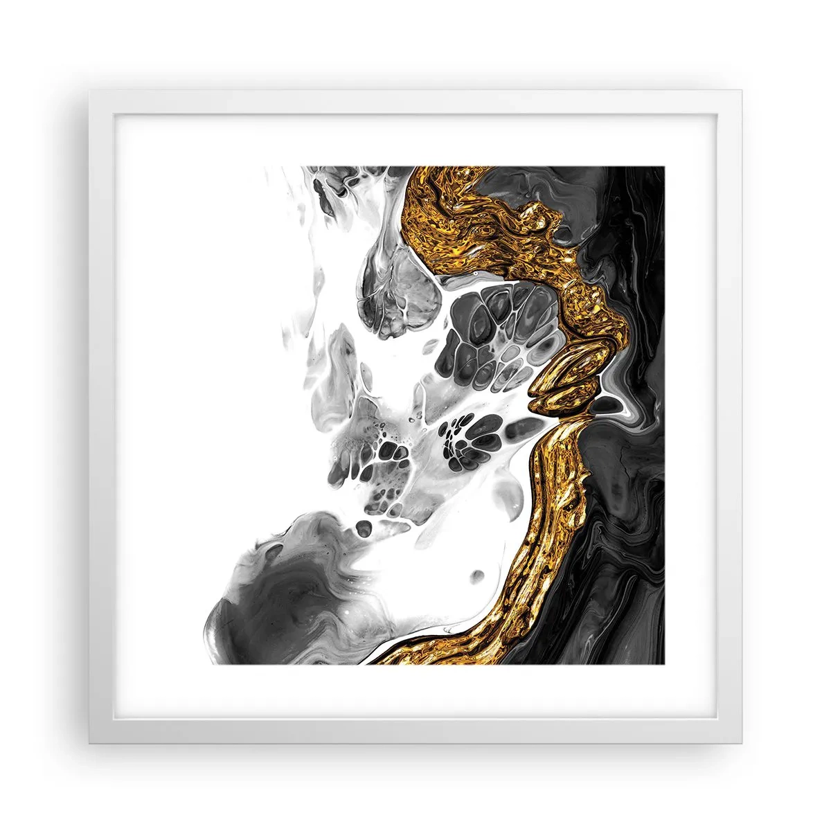 Plakát v bílém rámu - Organická kompozice - 40x40 cm
