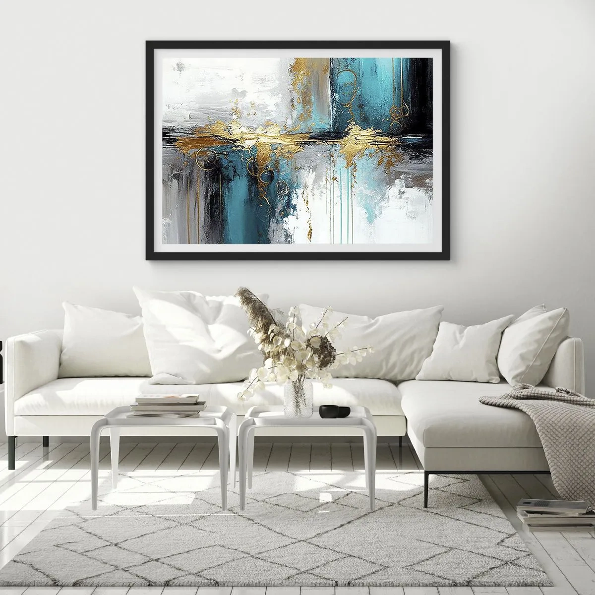 Plakát v černém rámu - Všechno plyne - 100x70 cm