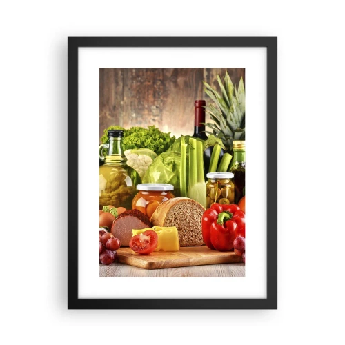 Plakát v černém rámu - Uzené, pečené, marinované - 30x40 cm