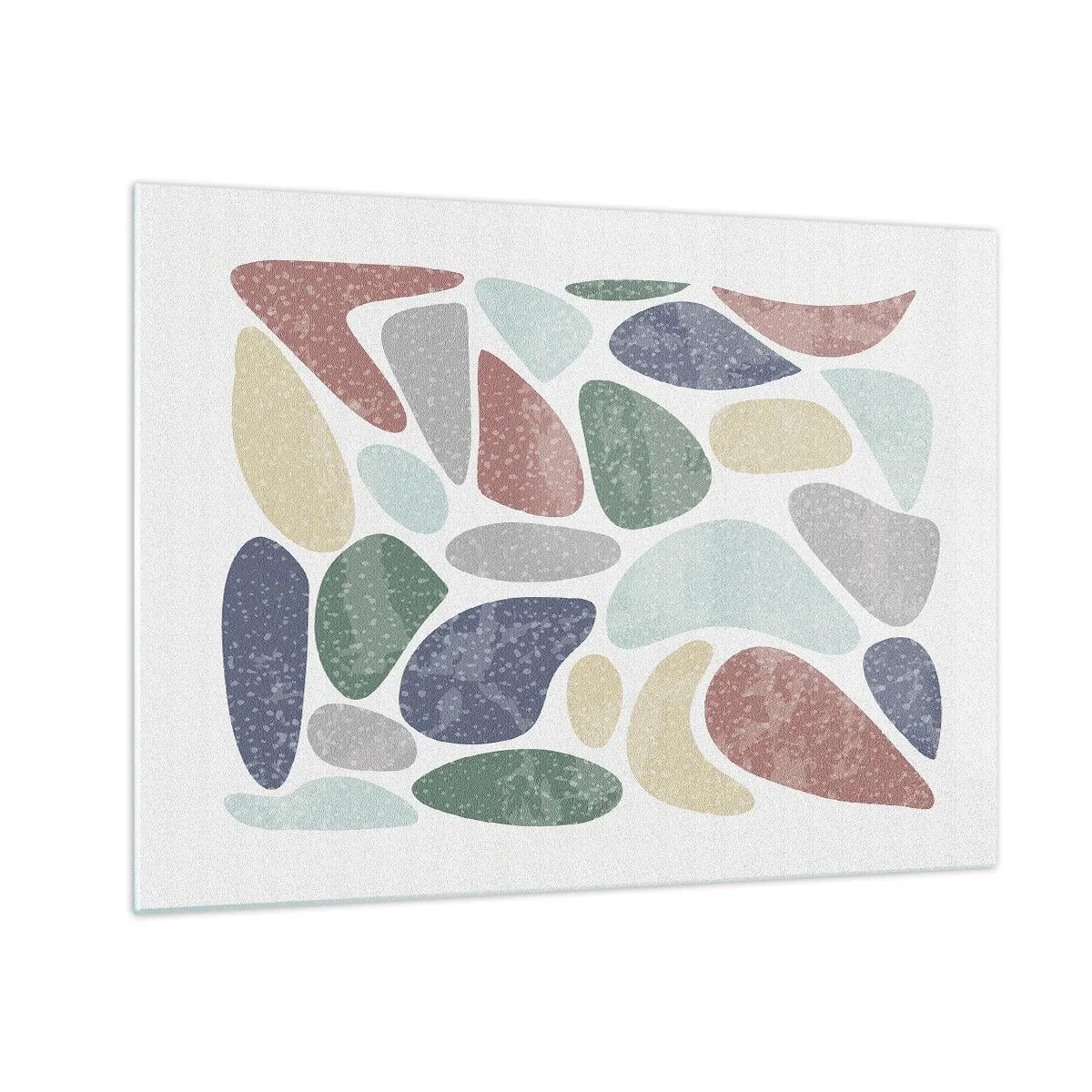 Obraz na skle - Dekorativní kameny v práškových barvách ve formě mozaiky - 70x50cm - Mozaika práškových barev - Moderní nástěnná dekorace do obývacího pokoje a ložnice ARTTOR