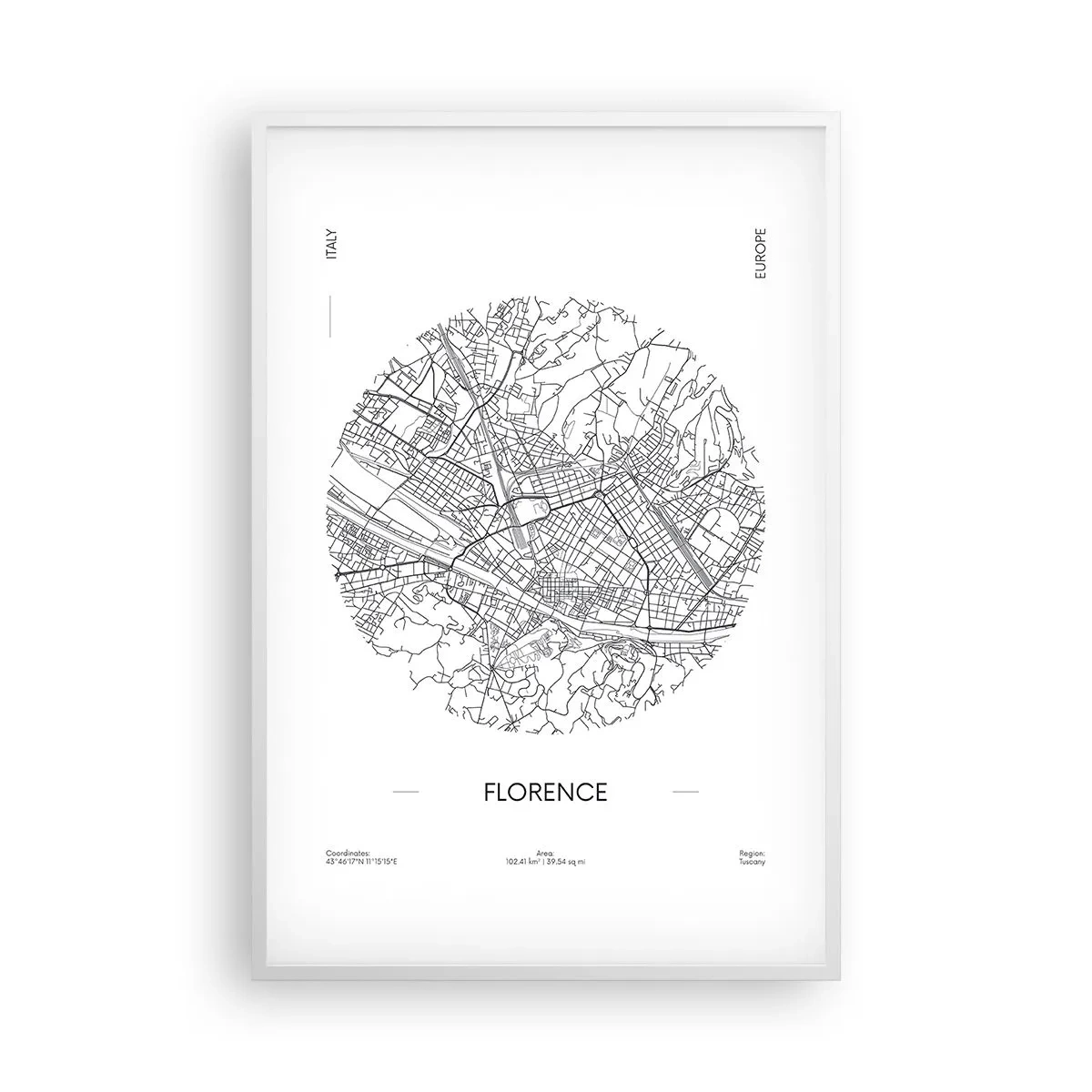 Plakát v bílém rámu - Anatomie Florencie - 61x91 cm