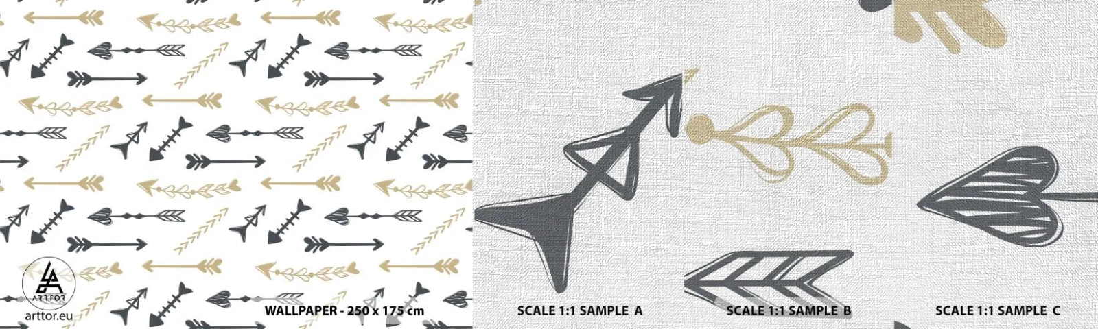 Vzor Fototapety Premium Canvas - Sen lučišníka - Abstrakce, Šipka, Boho - 100x30 cm