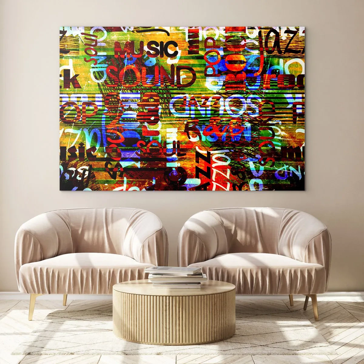 Obraz na skle - Všechny barvy zvuku - 100x70 cm