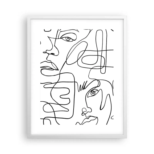 Plakát v bílém rámu - Ve spletených emocích - 40x50 cm