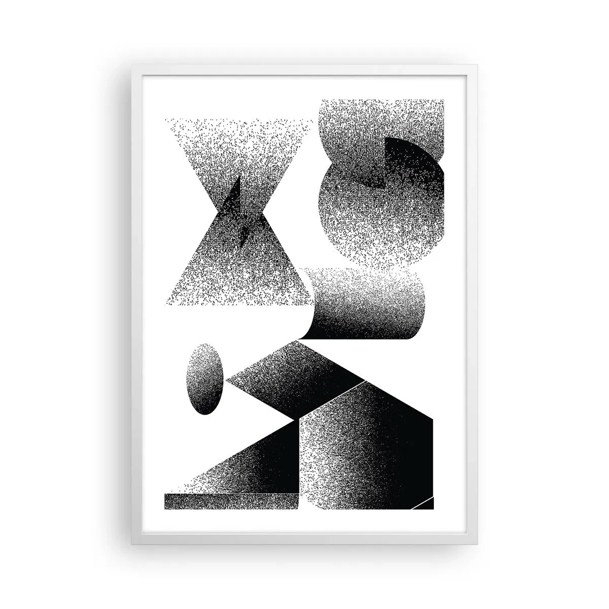 Plakát v bílém rámu - Úhly a ovály - 50x70 cm