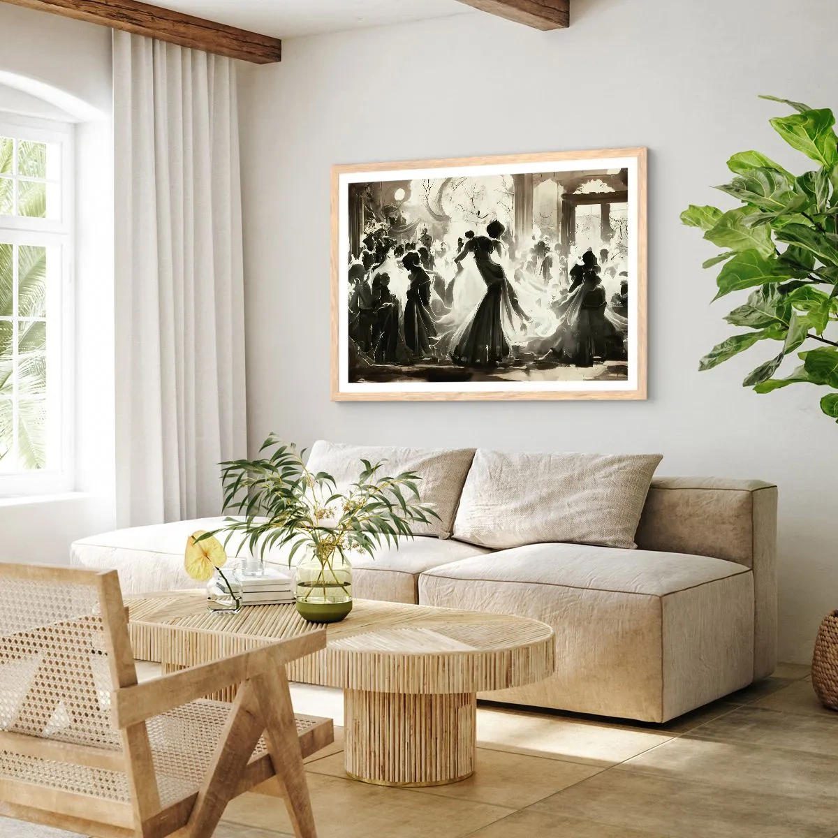 Plakát v rámu světlý dub - Velká maškaráda - 91x61 cm