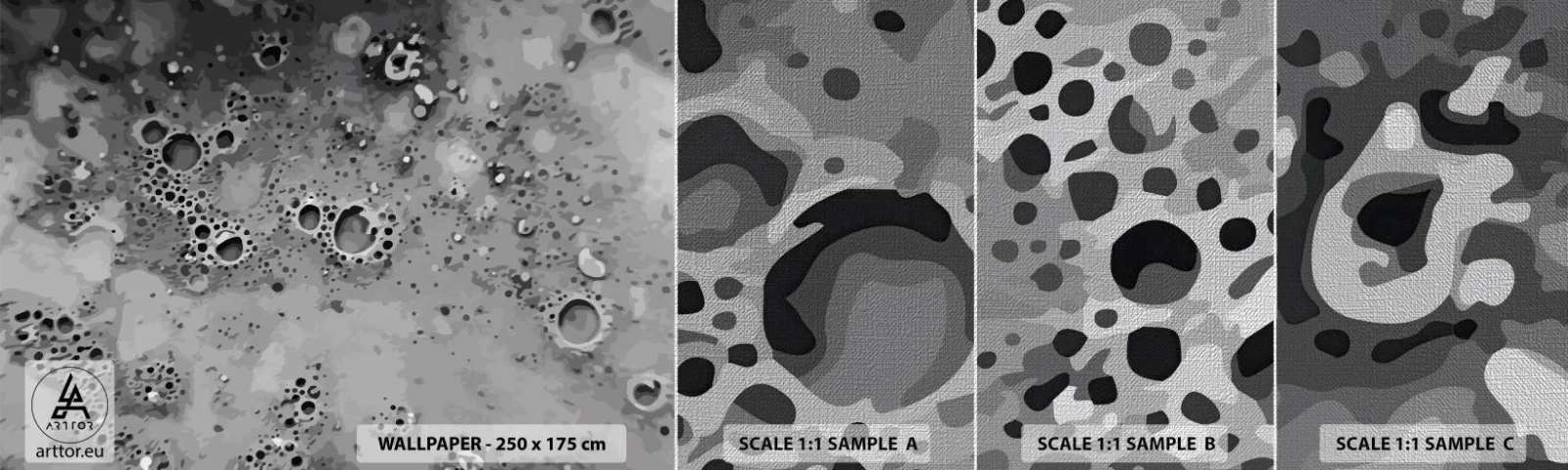 Vzor Fototapety Premium Canvas - Jako měsíční krajina - Složení, Kus, Grafika - 100x30 cm