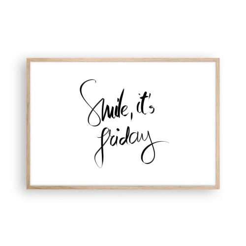 Plakát v rámu světlý dub - Opravdová radost - 91x61 cm