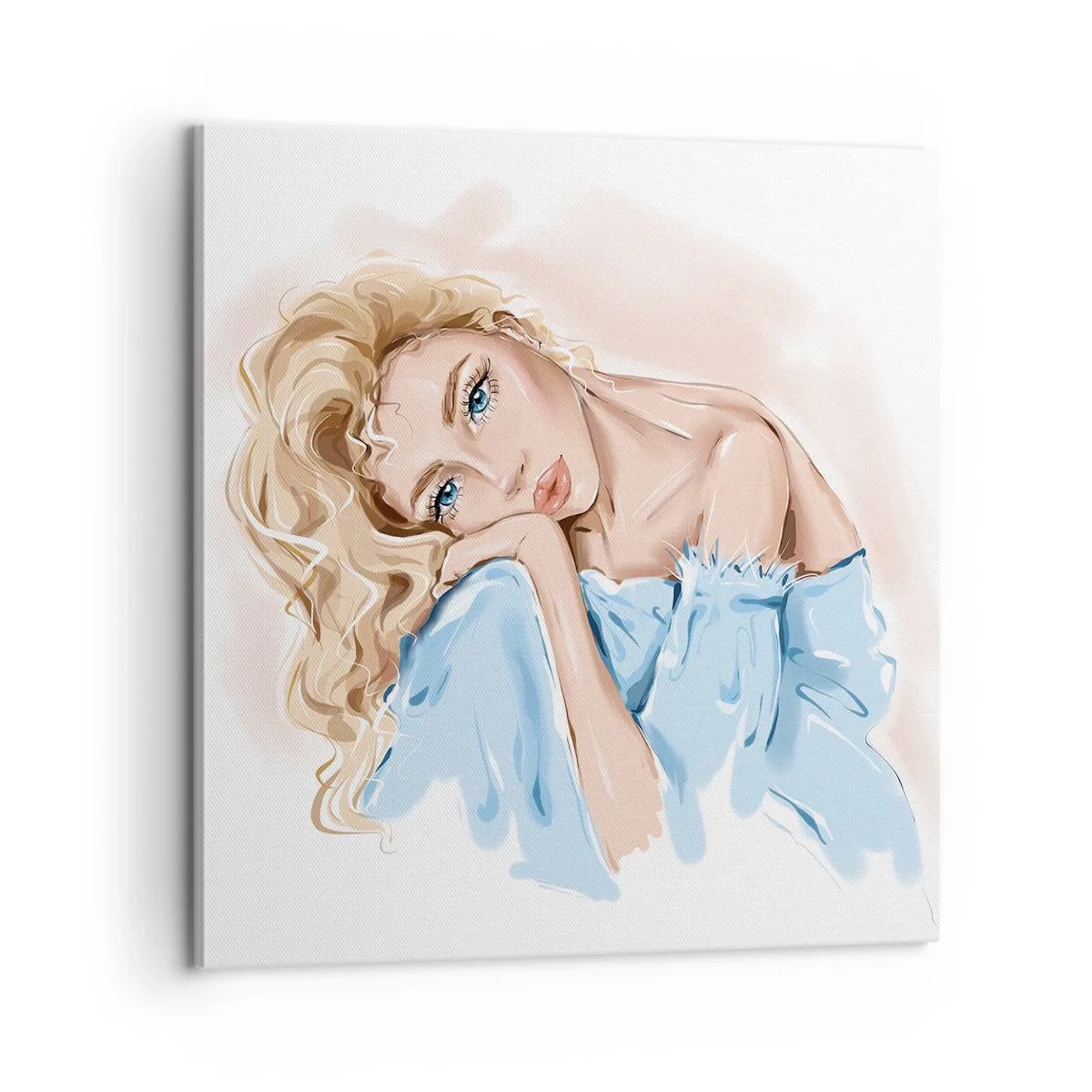 Obraz na plátně - Zasněná v modré - 60x60 cm