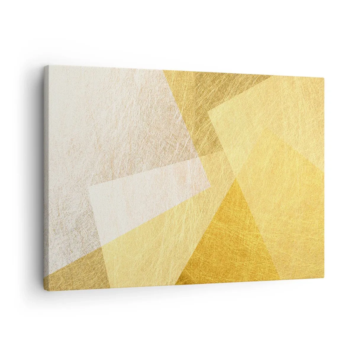 Obraz na plátně - Geometrické tvary ve zlatých a světlých odstínech - 70x50cm - Počasí geometrie - Moderní nástěnná dekorace do obývacího pokoje a ložnice ARTTOR